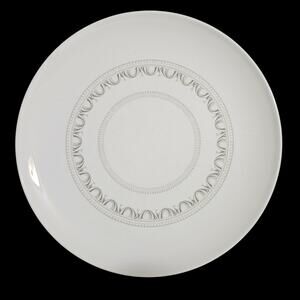 Centura by Corning White Dinner Plates Set of 2 Embossed Scroll Pattern